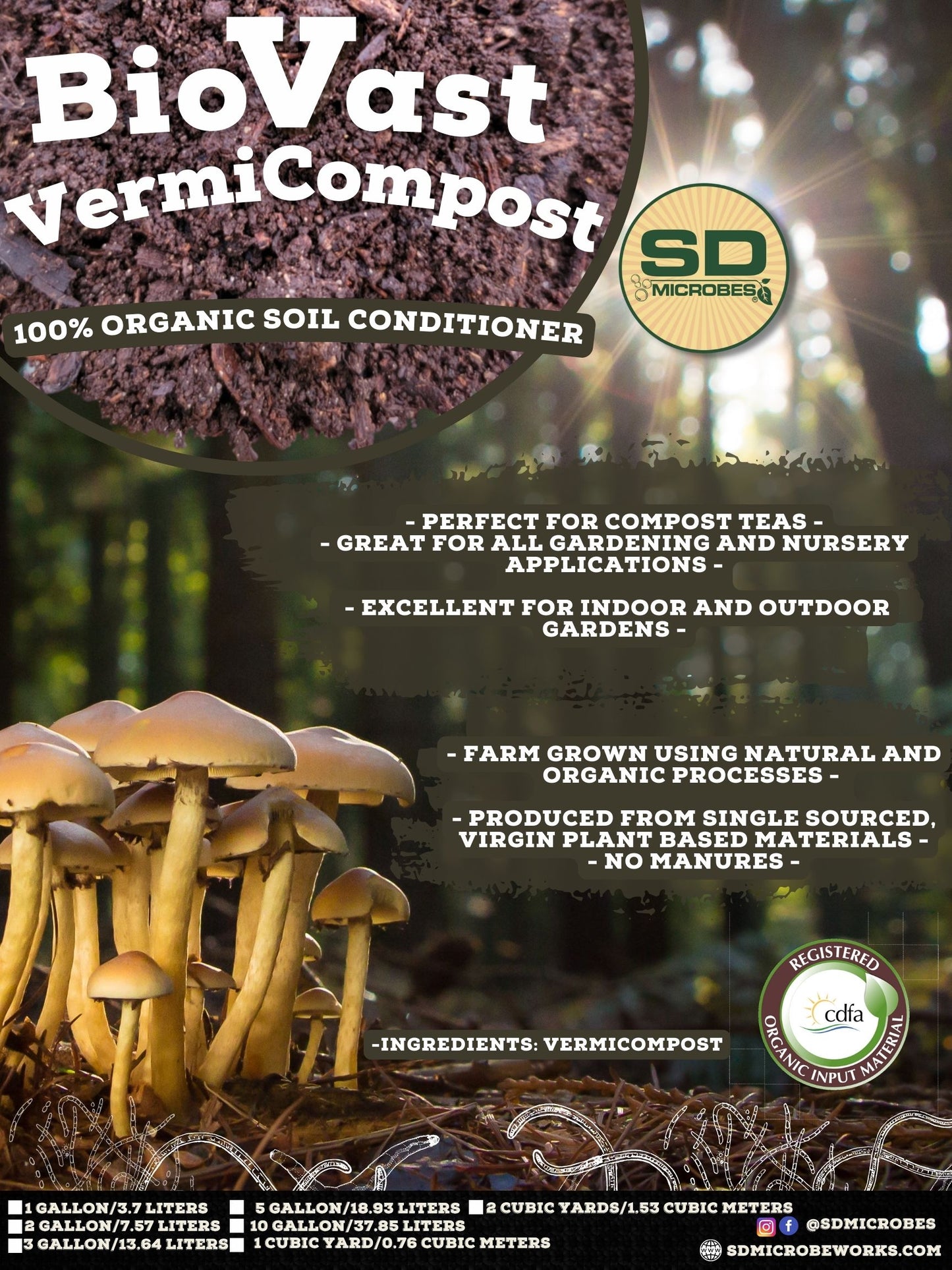 BioVast VermiCompost 100% Organic Soil Conditioner